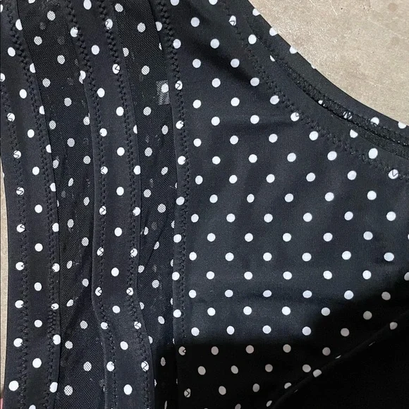 Shade & Shore high waisted vented polka dot black & white‎ 2 piece swim suit EUC - Picture 4 of 9